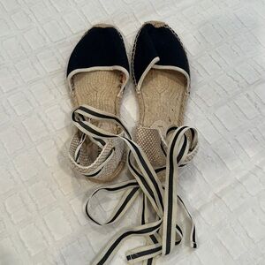 Black Soludos tie up espadrilles